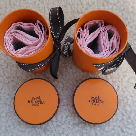 HERMES TWILLY 'BRIDE DE COUR' ROSE PALE (PINK) SET - BOXES (USED) - Picture 5 of 10